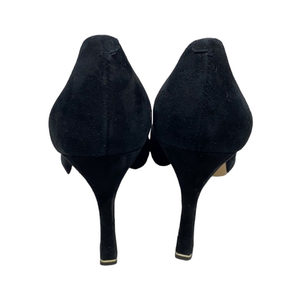 WHBM Black Suede Stiletto Heels With Silver Accent - Picture 3 of 10